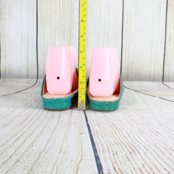 Sahara Pointed Toe Leather Wedge Slide Shoes Sz 6 - Picture 6 of 8